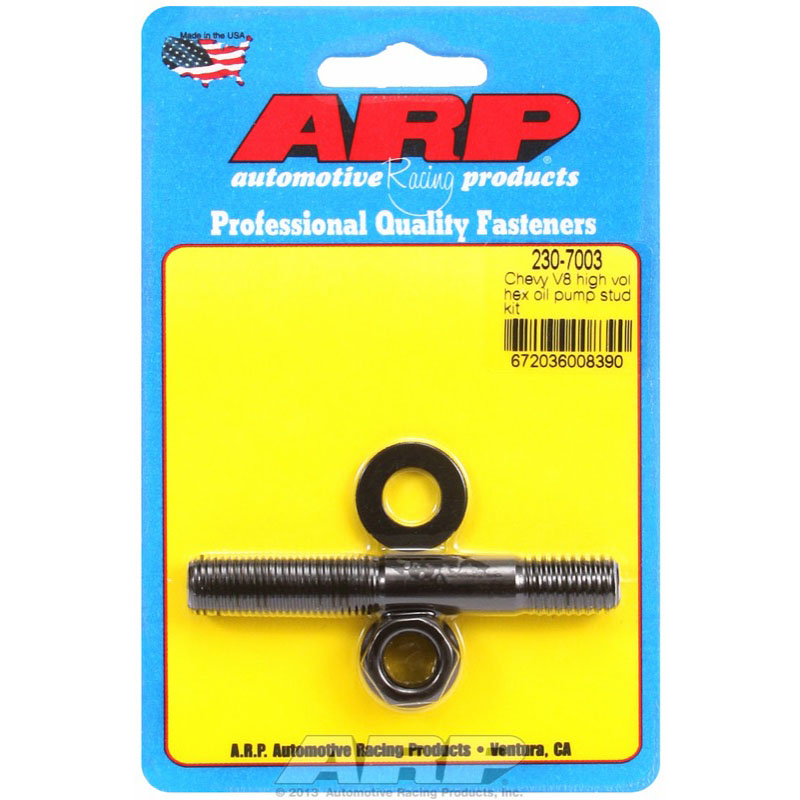Automotive Racing Products (ARP) Oil Pump Stud 230-7003; Hex Stud Black Oxide 8740 Chromoly for Chevy 262 to 400, 396 to 454 