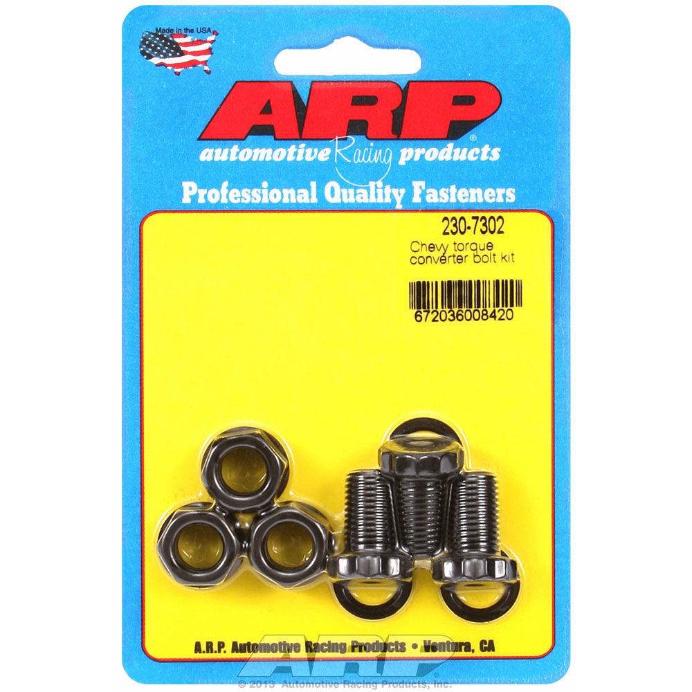 Photo for Automotive Racing Products (ARP) Torque Converter Bolt 230-7302; 7/16 in. -20 Black 8740 Chromoly 12-Point Bolt with Hex Nuts for GM Powerglide, TH350, TH400