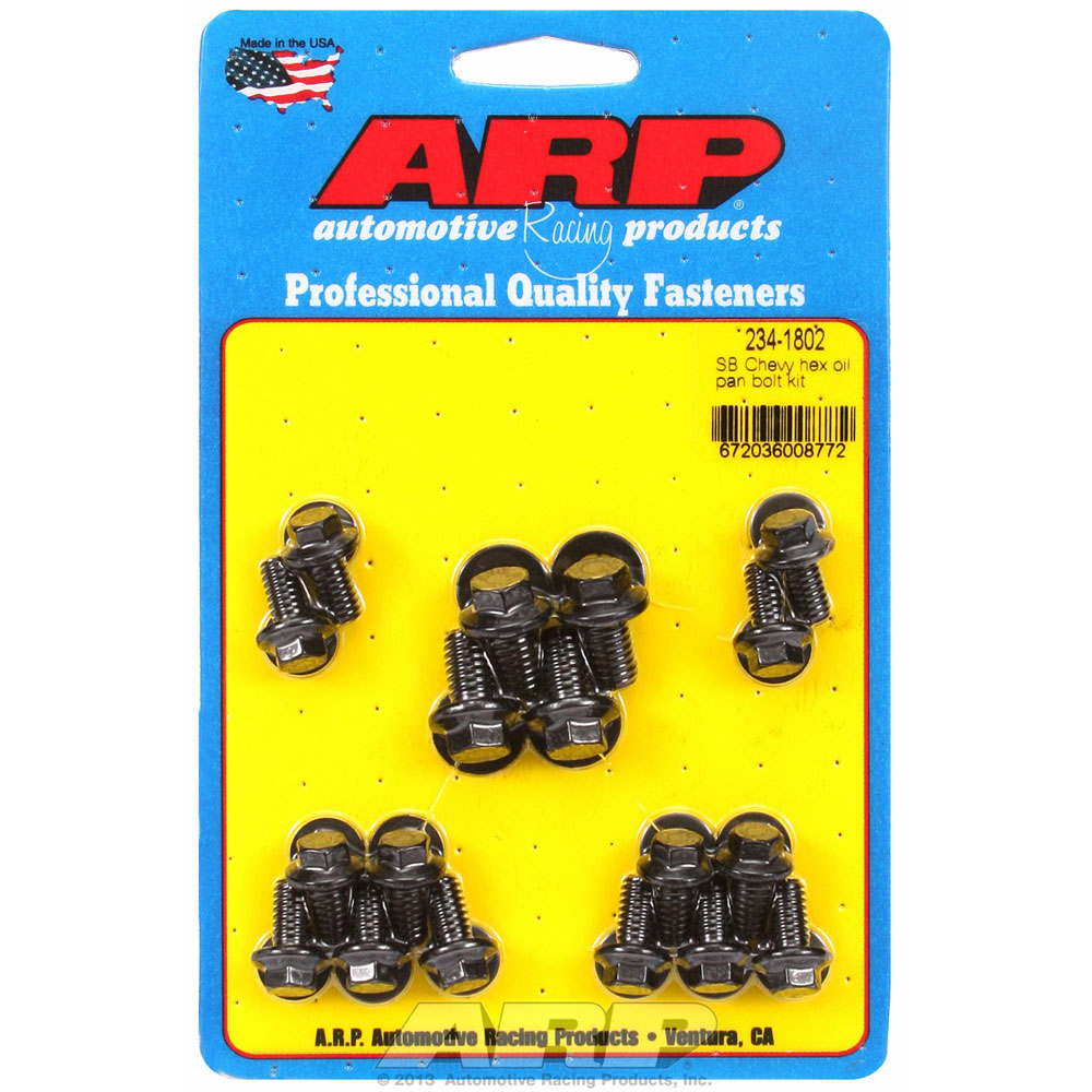 ARP Oil Pan Bolts 234-1802; Hex Bolt Black Oxide 8740 Chromoly for Chevy 262 to 400 