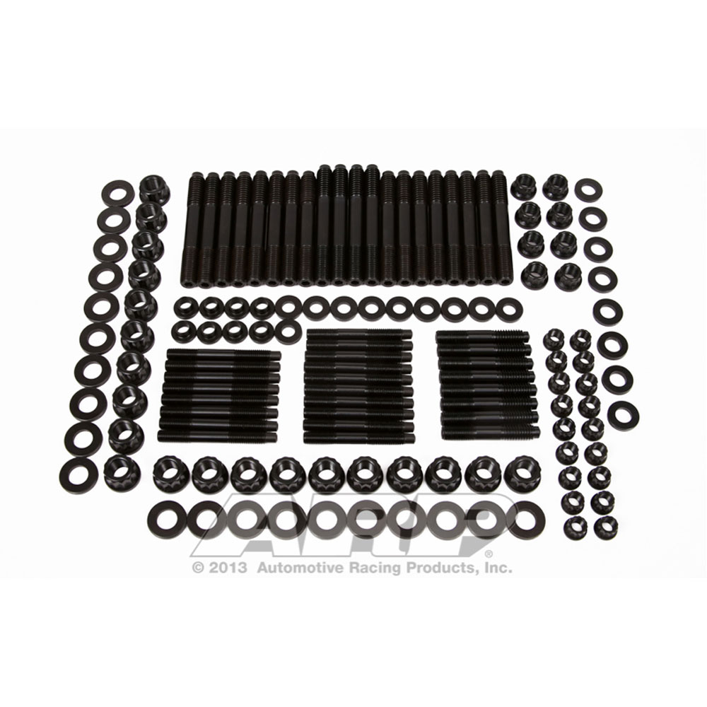 Automotive Racing Products (ARP) Cylinder Head Stud Kit 234-4341; 12-Point Stud Black Oxide 8740 Chromoly for Chevy LS 