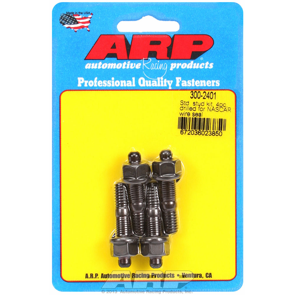 ARP Carburetor Stud Kit 300-2401; 1.700 in. 5/16 in.-18 5/16 in.-24 Black Oxide 8740 Chromoly Bullet Nose 