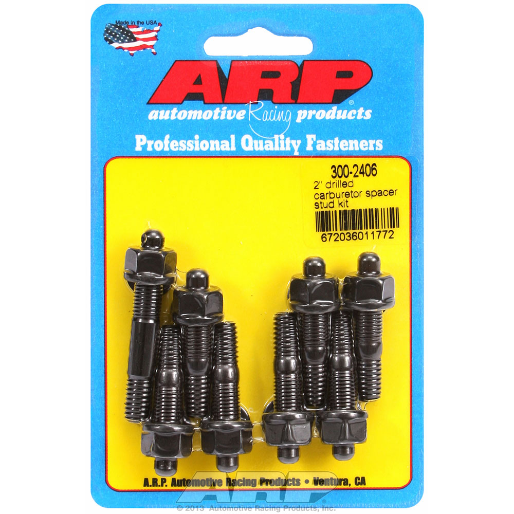 Photo for Automotive Racing Products (ARP) Carburetor Stud Kit 300-2406; (1) 2.225 in., (7) 1.700 in. 5/16 in. -18 5/16 in. -24 Black Oxide 8740 Chromoly Bullet Nose