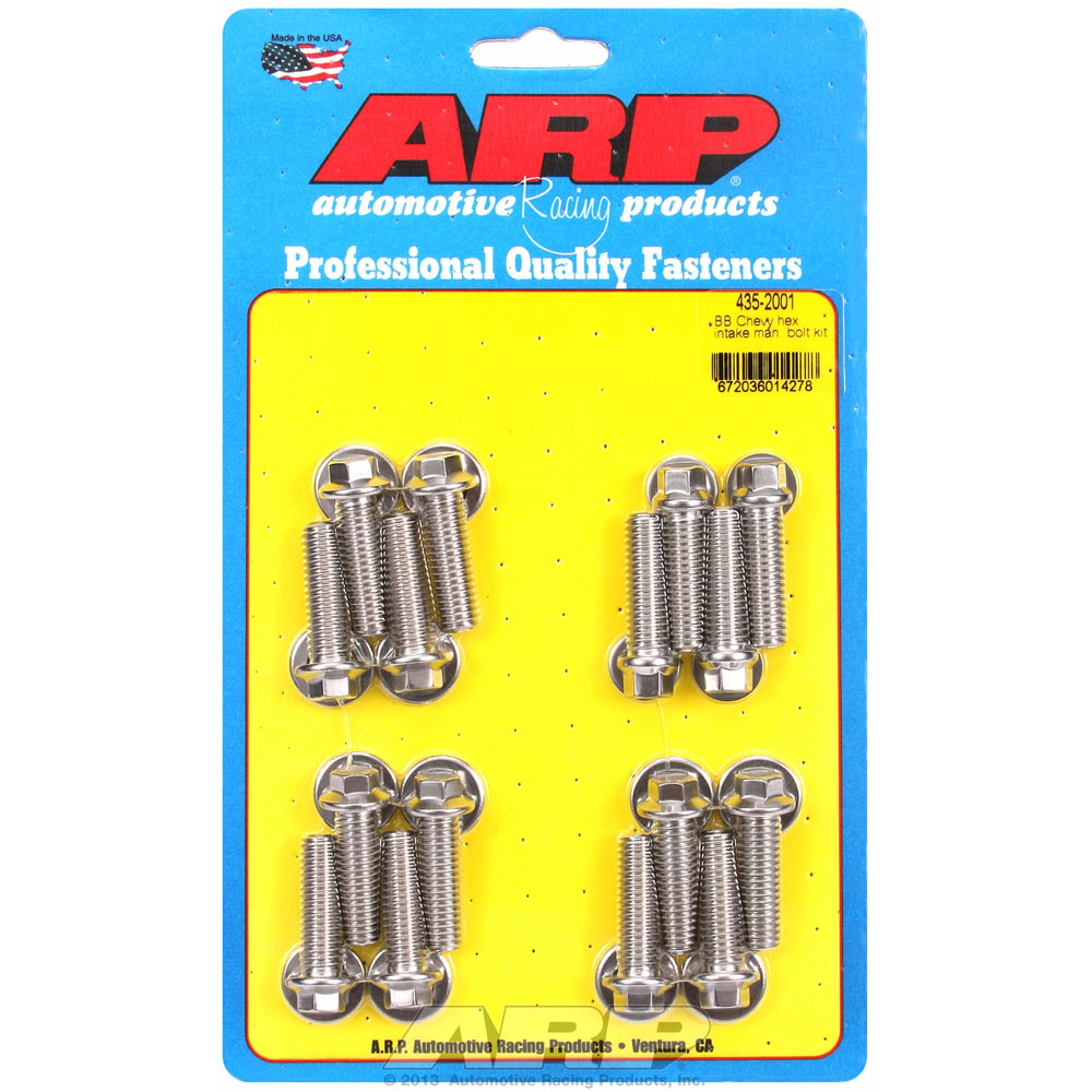 Photo for Automotive Racing Products (ARP) Intake Manifold Bolt Set 435-2001; Polished Hex Head Stainless Steel for Chevy 396 to 454