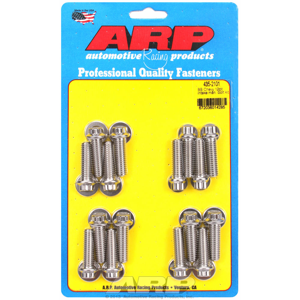 Automotive Racing Products (ARP) Intake Manifold Bolt Set 435-2101; Polished 12-Point Stainless Steel for Chevy 396 to 454 