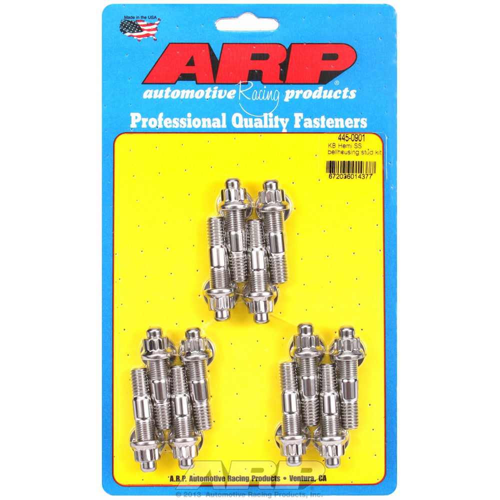 ARP Transmission Bellhousing Studs 445-0901; Polished Stainless Steel 