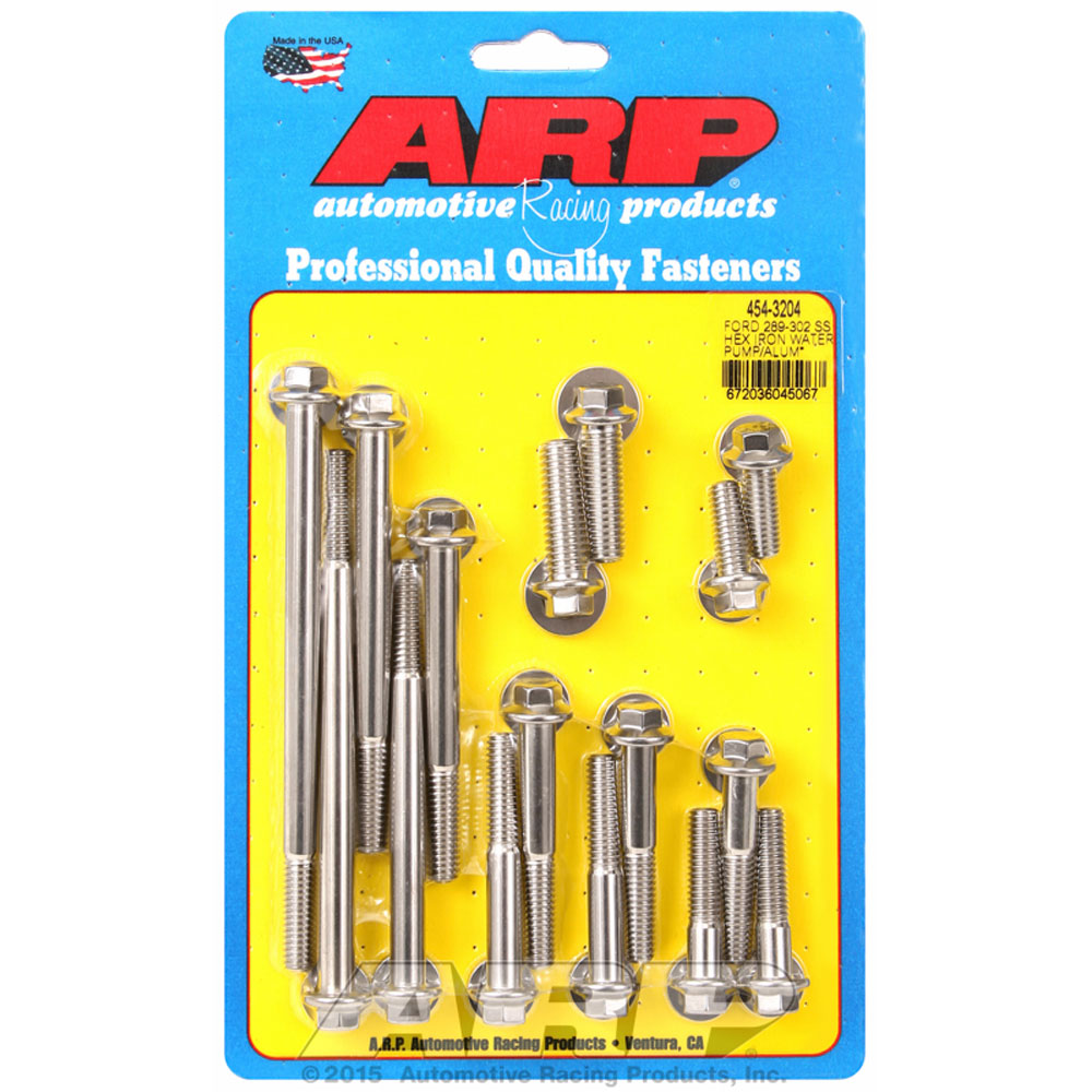 Photo for Automotive Racing Products (ARP) Water Pump Bolt Kit 454-3204; 289 to 302, aluminum timing cover and cast iron waterpump