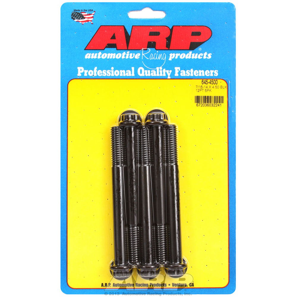 Photo for Automotive Racing Products (ARP) Bolt Set 645-4500; 7/16 in. -14 4.500 in. 12-Point Black Oxide 8740 Chromoly