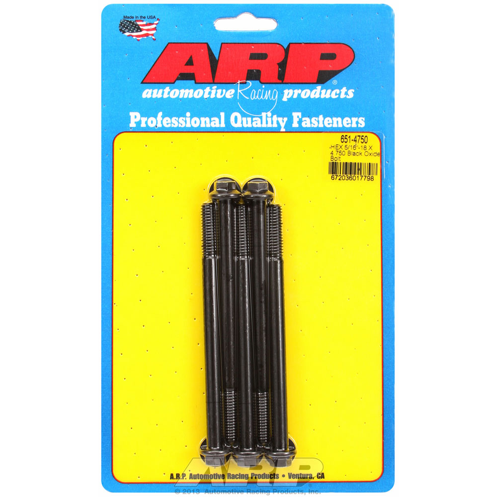 Photo for Automotive Racing Products (ARP) Bolt Set 651-4750; 5/16 in. -18 4.750 in. Hex Black Oxide 8740 Chromoly