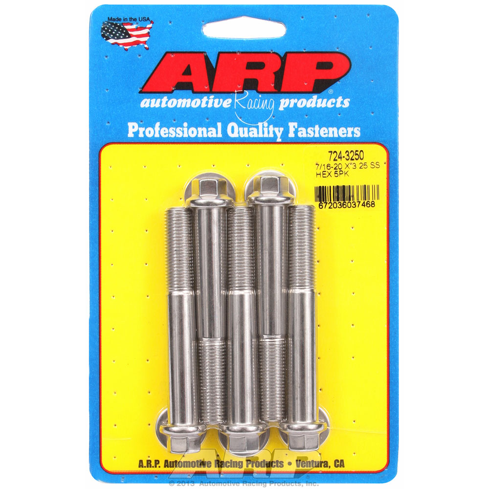 Photo for Automotive Racing Products (ARP) Bolt Set 724-3250; 7/16 in. -20 3.250 in. Hex Polished Stainless Steel