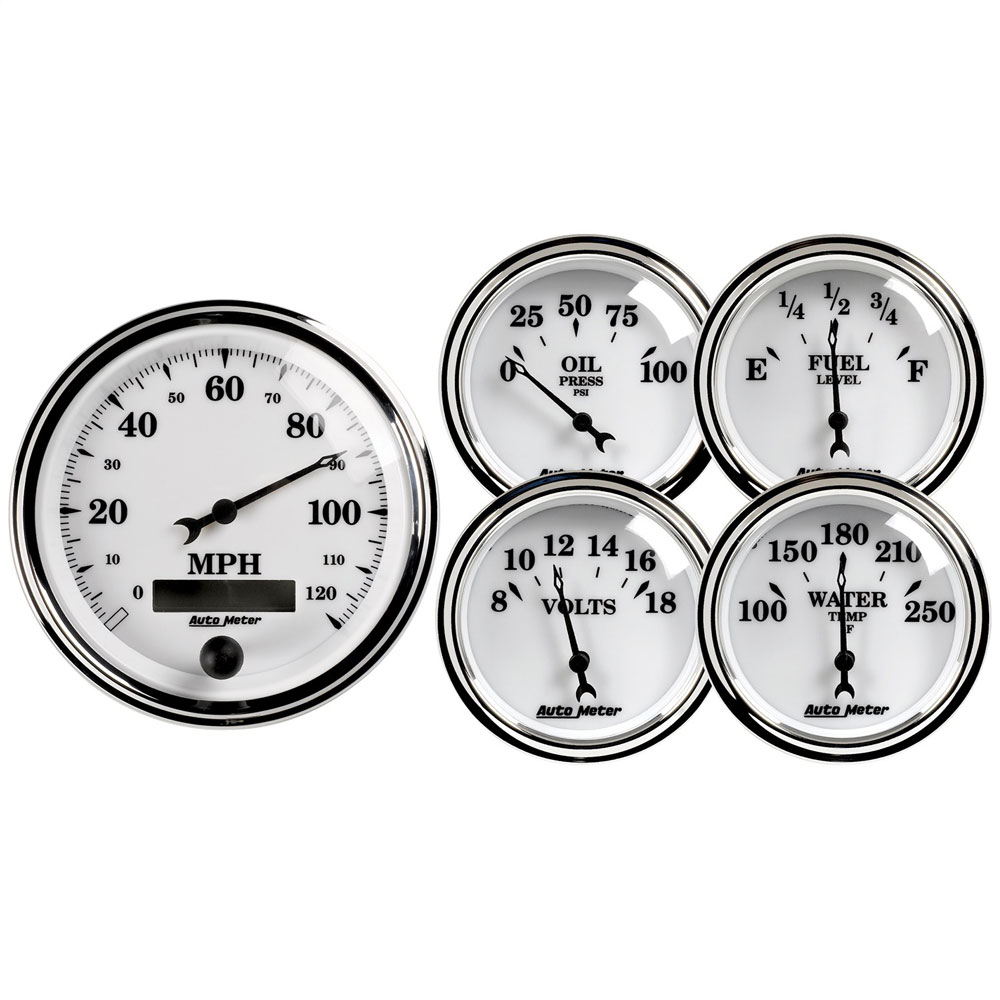 Photo for Auto Meter Gauge Set 1200; Old Tyme White II Electric White