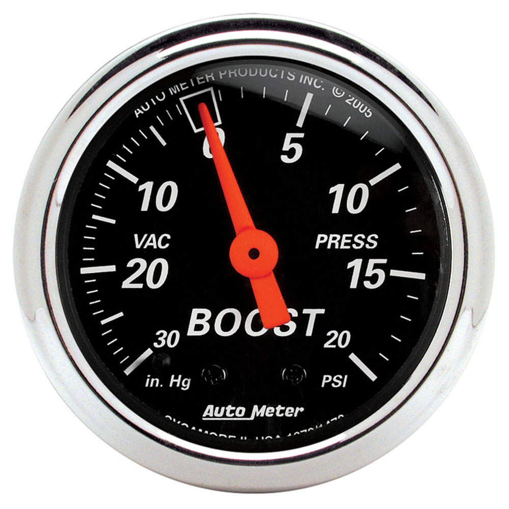 Photo for Auto Meter Multi Purpose Boost/Vacuum Gauge 1471; Designer Black Boost, Vacuum 30 inHg to 20 PSI 2-1/16 in. Full Electric