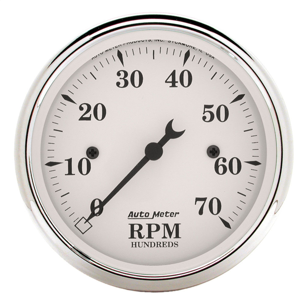 Photo for Auto Meter Tachometer Gauge 1695; Old Tyme White 0 to 7,000 RPM 3 1/8 in. Electric