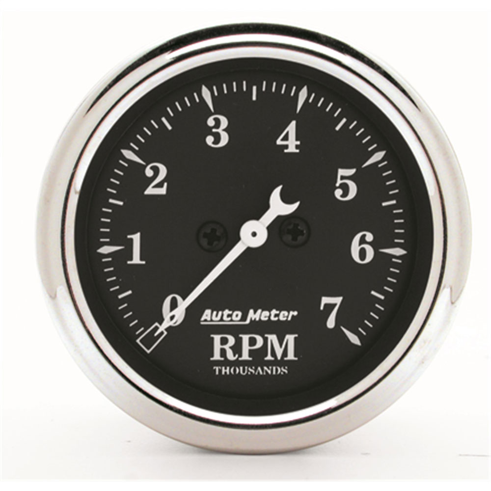 Photo for Auto Meter Tachometer Gauge 1797; Old Tyme Black 0 to 7,000 RPM 2-1/16 in. Electric
