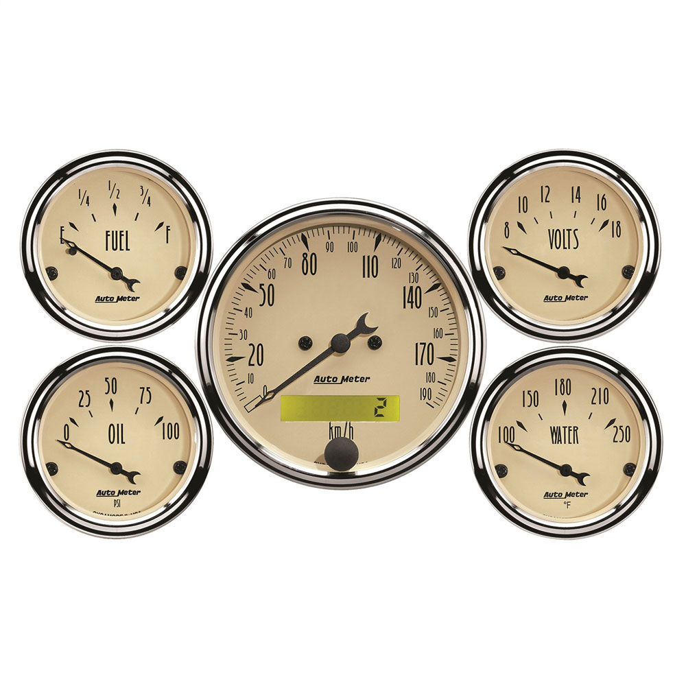 Photo for Auto Meter Gauge Set 1809-M; Antique Beige Beige No 