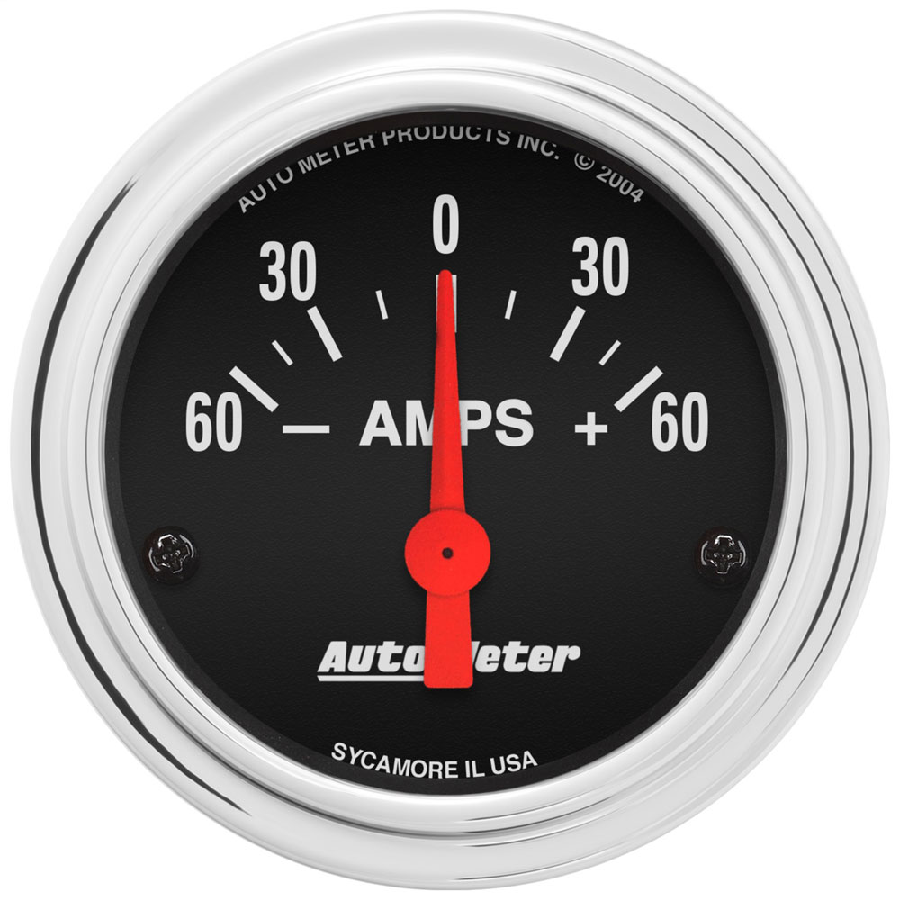 Photo for Auto Meter Ammeter Gauge 2586; Traditional Chrome Ammeter -60 to 60 Amp 2-1/16 in. Short Electric