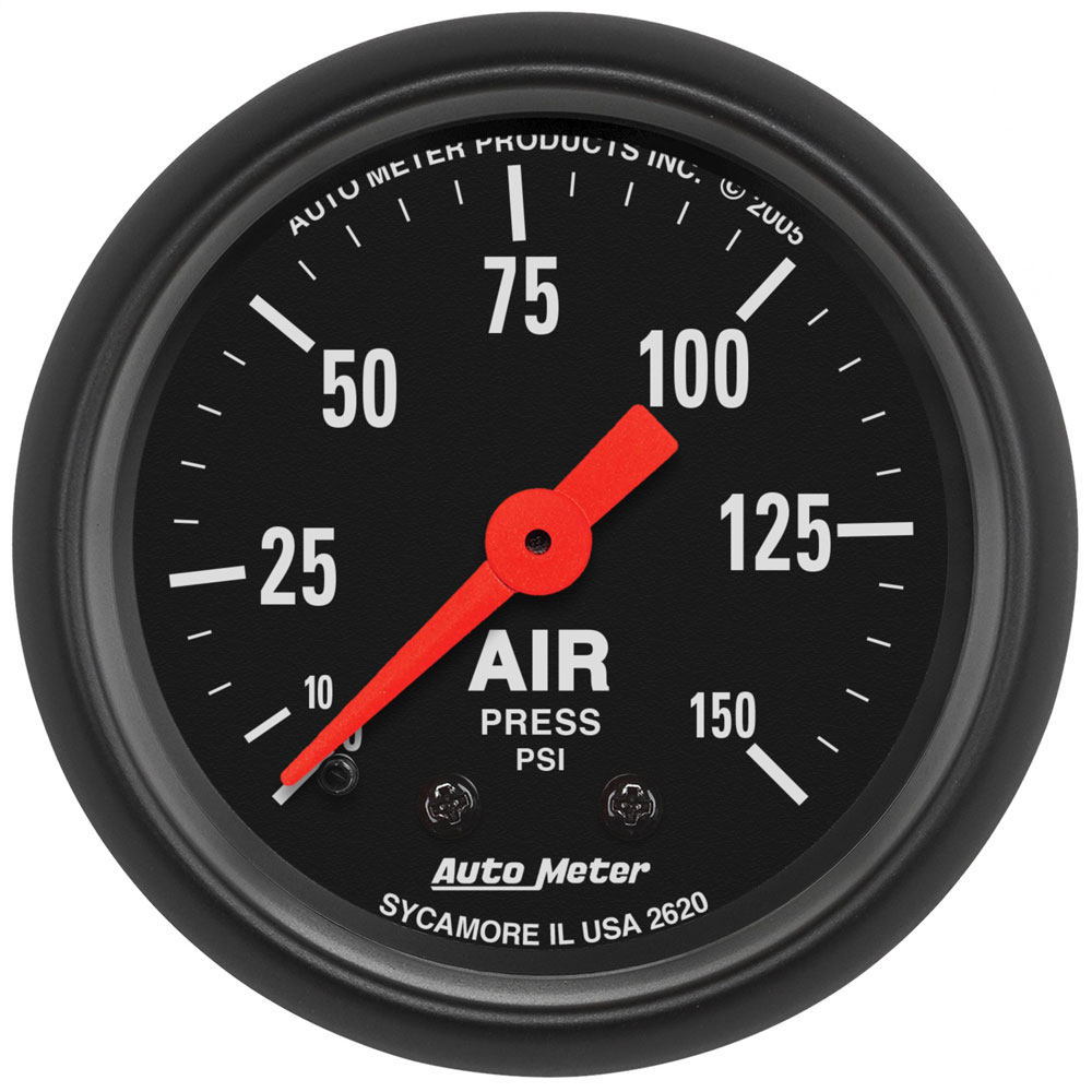 Photo for Auto Meter Air Pressure Gauge 2620; Z Series Air Pressure 0 to 150 PSI 2-1/16 in. Full Mechanical