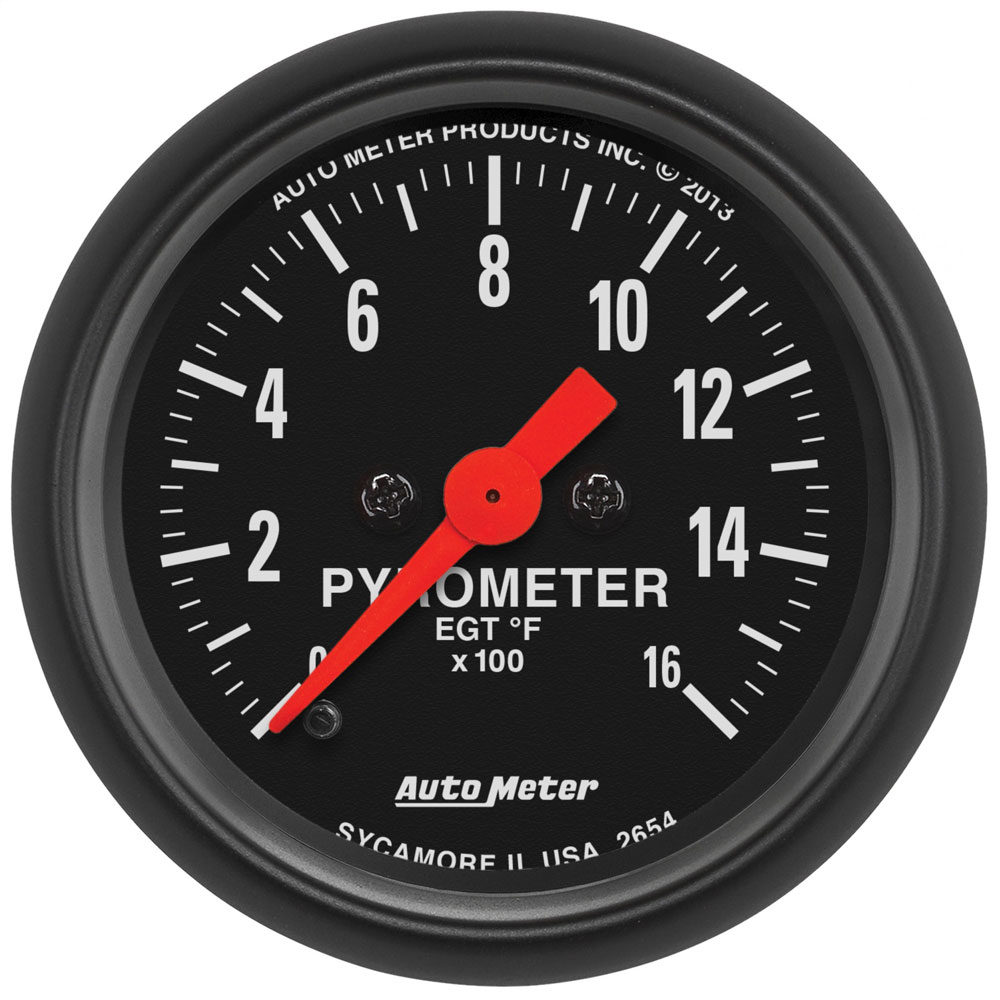 Photo for Auto Meter Boost/Pyrometer Gauge 2654; Z Series Pyrometer Kit 0 to 1600 deg. F 2-1/16 in. Short  Electric 