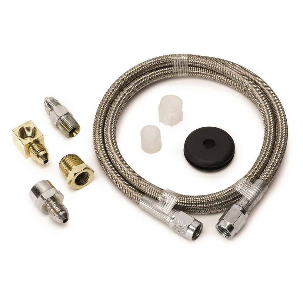Photo for Auto Meter Gauge Sensor Tubing 3234; Pressure Gauge Hose Kit -03 AN Natural Stainless Steel Braid