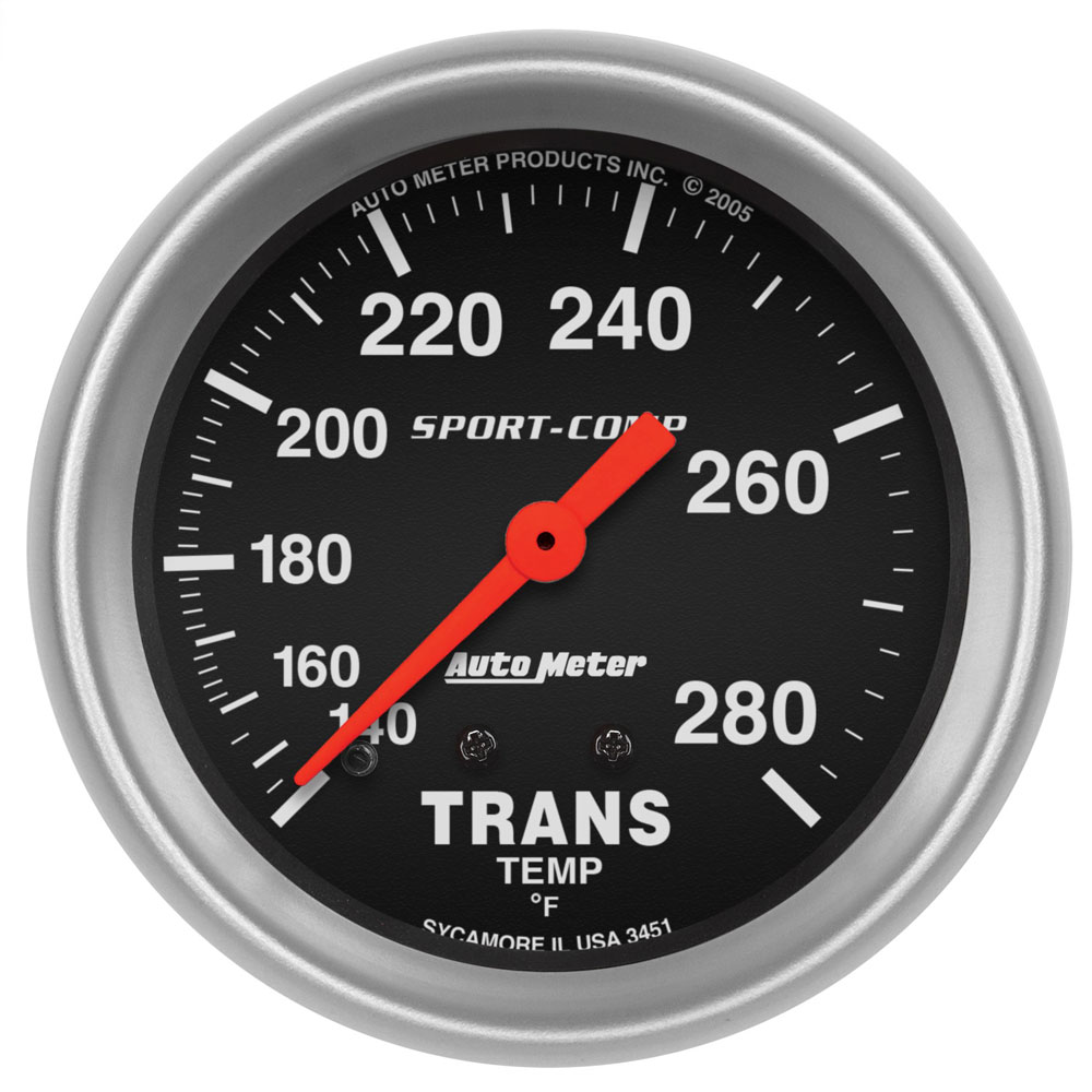 Photo for Auto Meter Transmission Oil Temperature Gauge 3451; Sport Comp Dash Mount 140 to 280 deg. F 2-5/8 in. Full