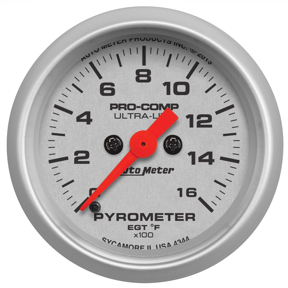 Photo for Auto Meter Boost/Pyrometer Gauge 4344; Ultra Lite Pyrometer Kit 0 to 1600 deg. F 2-1/16 in. Full Electric