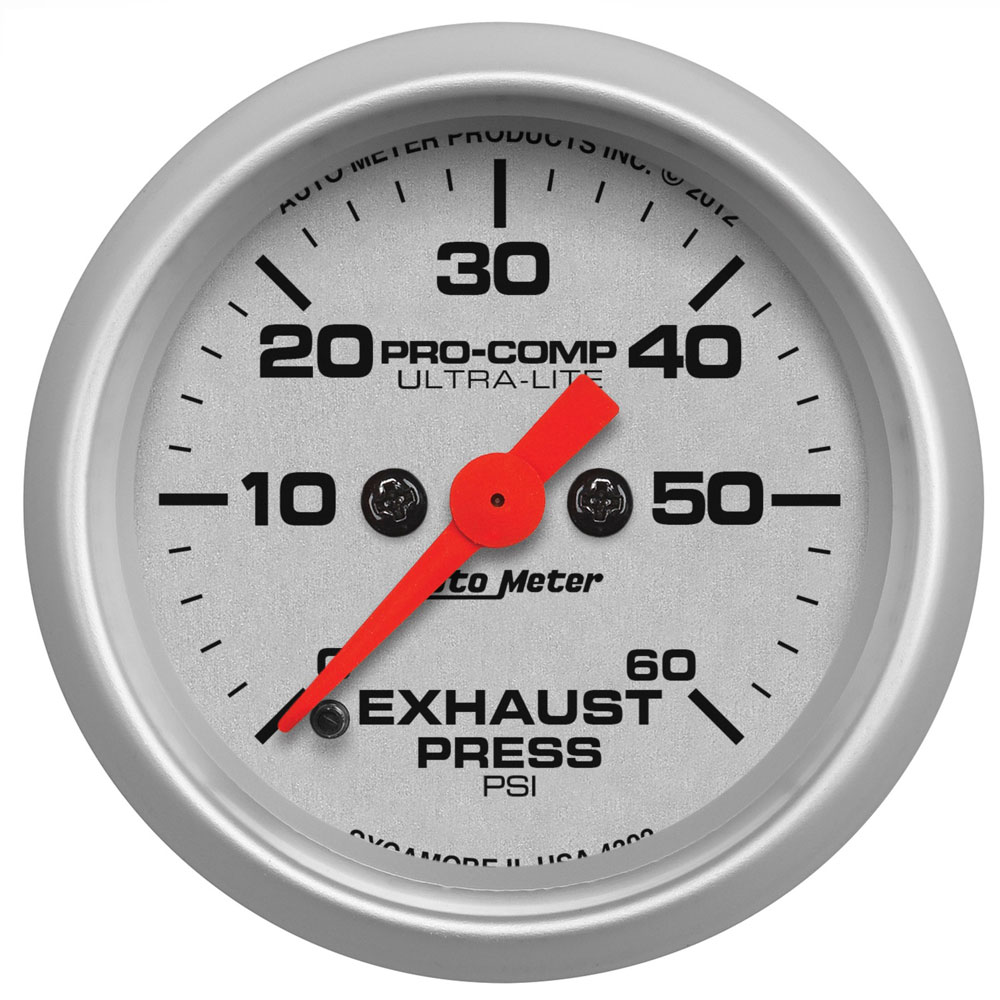 Photo for Auto Meter Boost Gauge 4392; Ultra Lite Exhaust Pressure 0 to 60 PSI 2-1/16 in. Full Electric