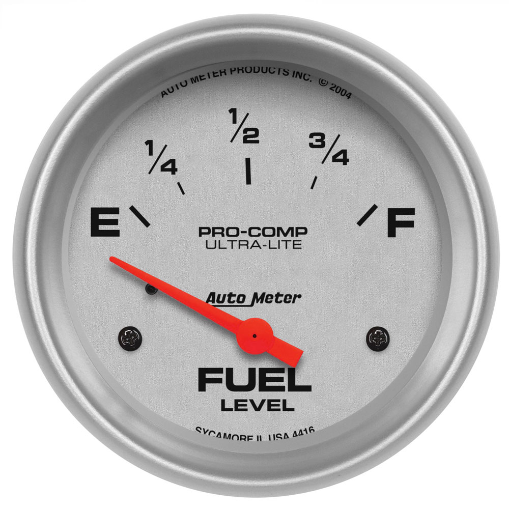 Photo for Auto Meter Fuel Level Gauge 4416; Ultra Lite Fuel Level 240 (E) to 33 Ohms (F) 2-5/8 in. Short Electric