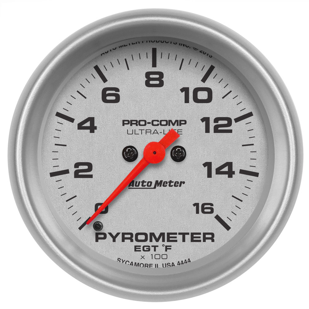 Photo for Auto Meter Boost/Pyrometer Gauge 4444; Ultra Lite 0 to 1600 deg. F 2-5/8 in. Electric