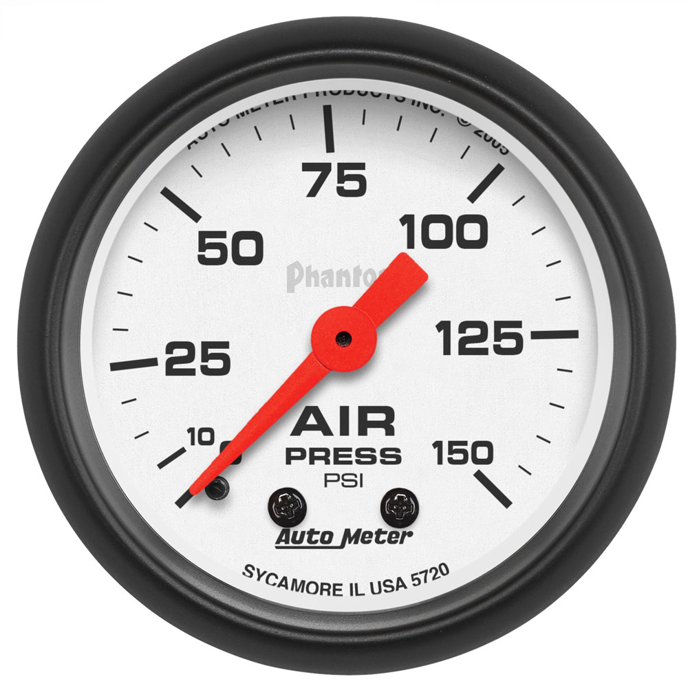 Photo for Auto Meter Air Pressure Gauge 5720; Phantom Air Pressure 0 to 150 PSI 2-1/16 in. Full Mechanical