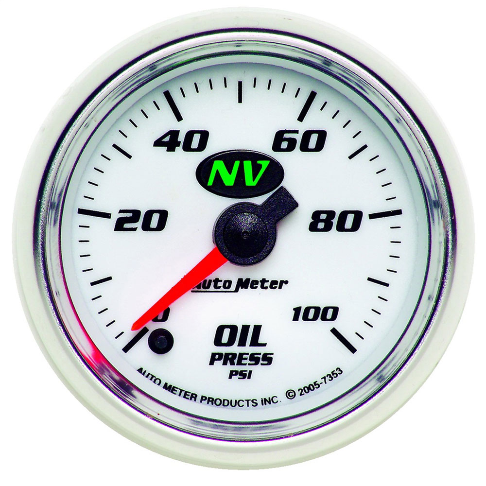 Photo for Auto Meter Engine Oil Pressure Gauge 7353; NV Oil Pressure 0 to 100 PSI 2-1/16 in. Full Electric