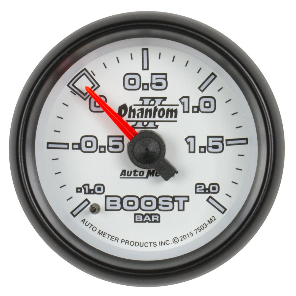 Photo for Auto Meter Multi Purpose Boost/Vacuum Gauge 7503-M2; Phantom II Boost, Vacuum -1.0 to 2.0 BAR 2-1/16 in.