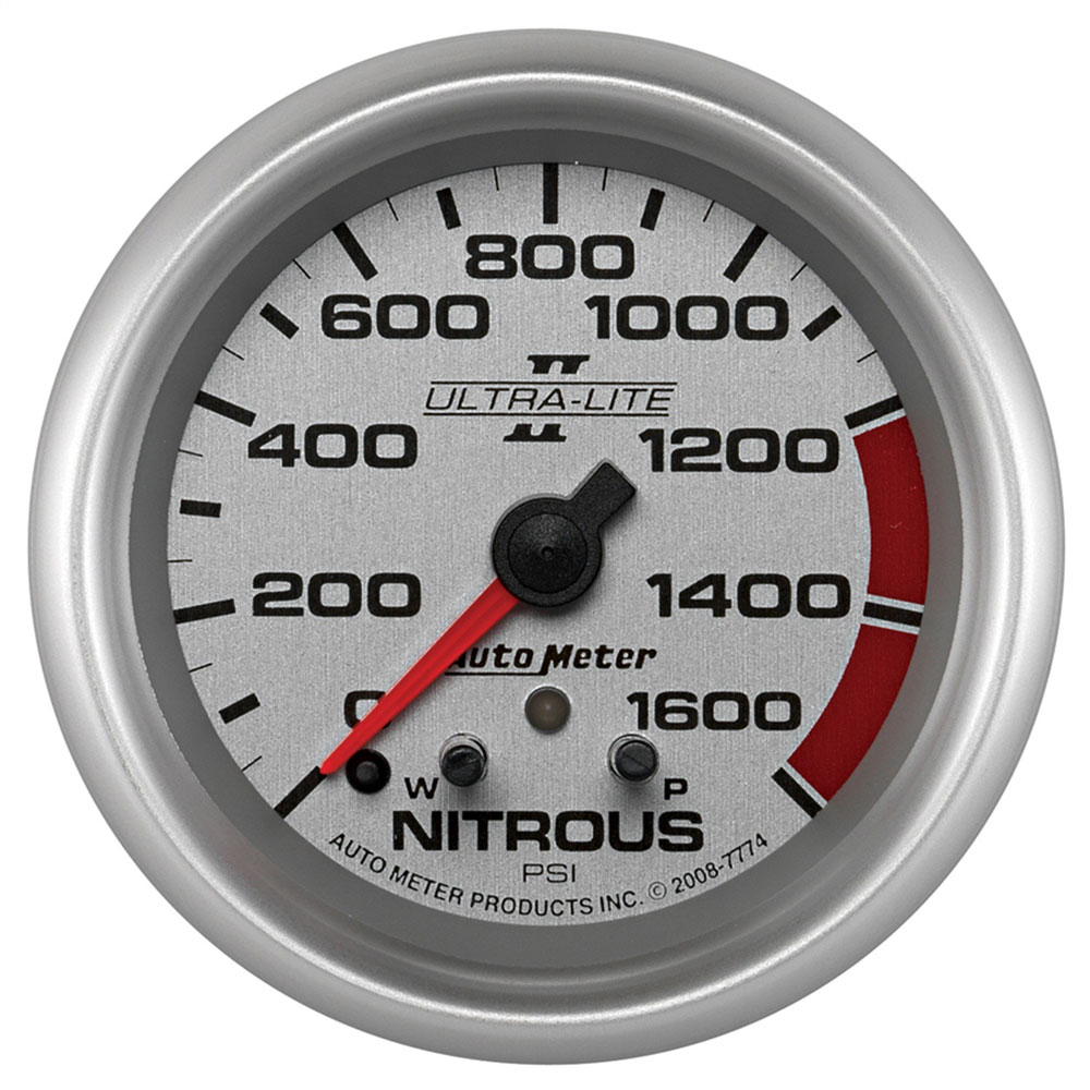 Photo for Auto Meter Nitrous Oxide Pressure Gauge 7774; Ultra Lite II Nitrous Pressure 0 to 1600 PSI 2-5/8 in. Electric