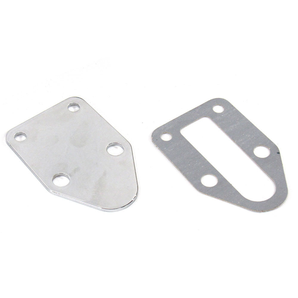 Bandit Fuel Pump Block-Off Plate 2057; Chrome Steel for Chevy 262 to 400 