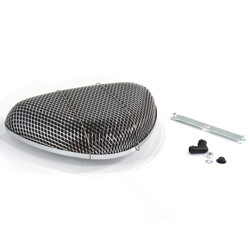 Bandit Accessories Air Cleaner Assembly 2196; Chrome Steel Triangular 8.000 in. x 12.000 in. 2.500 in. 