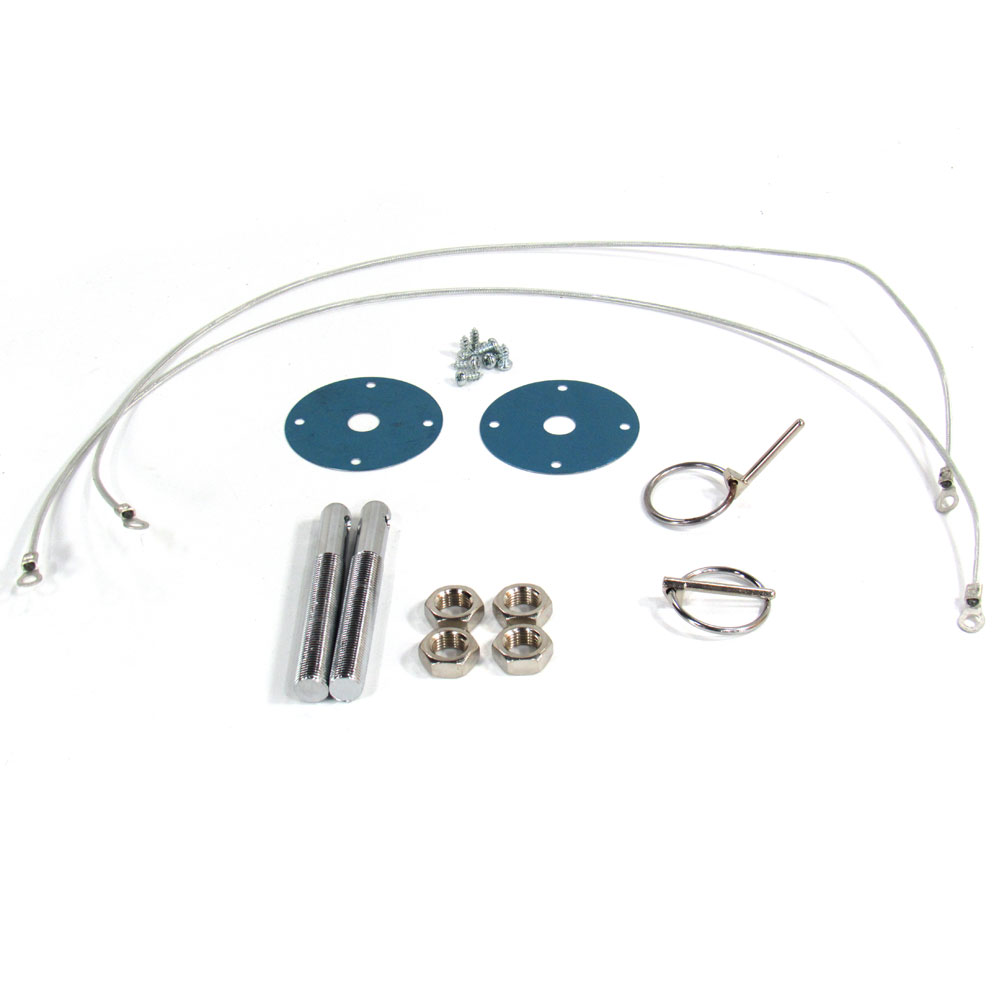 Photo for Bandit Accessories Hood Pin 4095; Hood Pin Set with Lanyards Chrome Steel 3/16 in. Flip Over