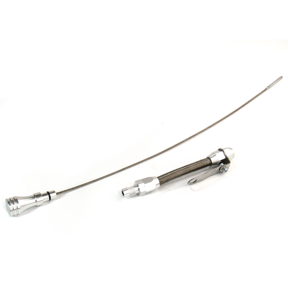 Bandit Accessories Oil Dipstick 5002; Non Locking Brite Anodized Aluminum for 1955 to 1979 Chevy 262 to 400 