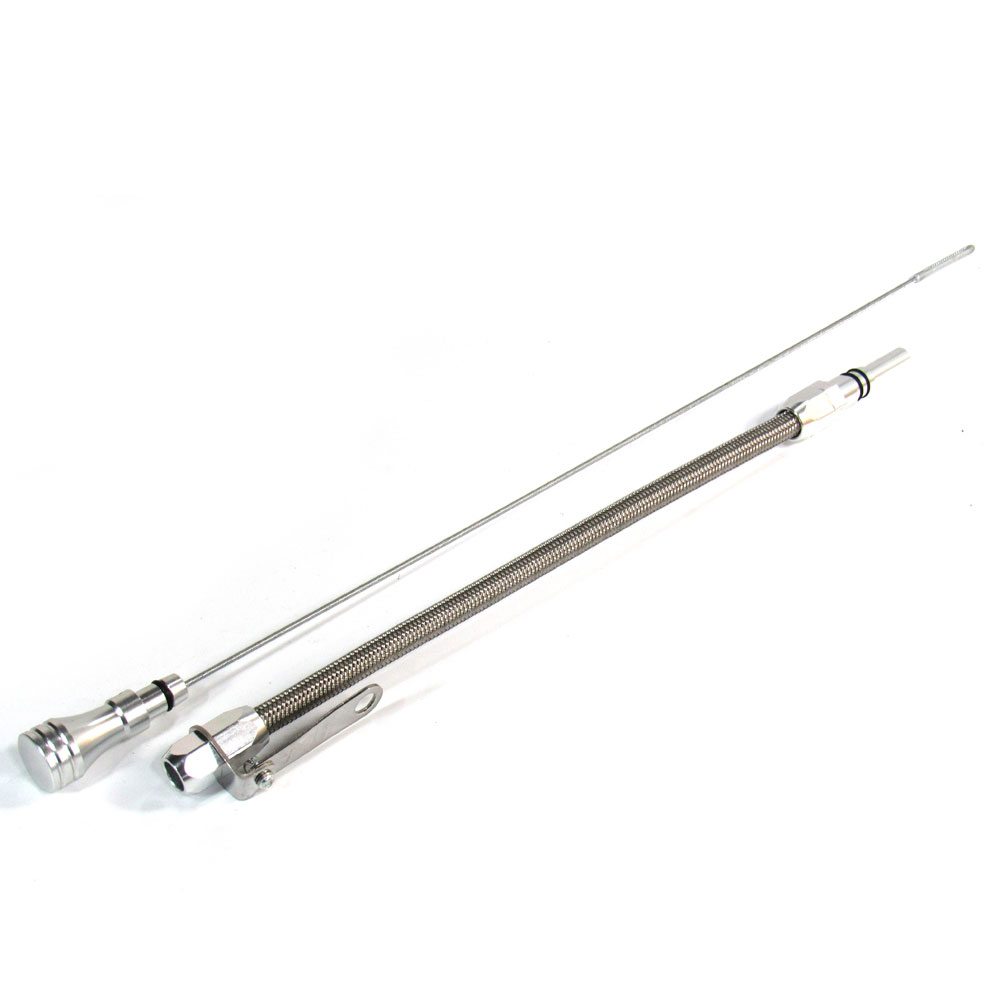 Bandit Accessories Oil Dipstick 5003; Non Locking Brite Anodized Aluminum for 1965 to 1990 Chevy 396 to 454 