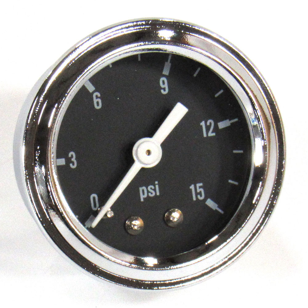 Bandit Fuel Pressure Gauge 5715; Inline 0 to 15 PSI 1-1/2 in. Mechanical 