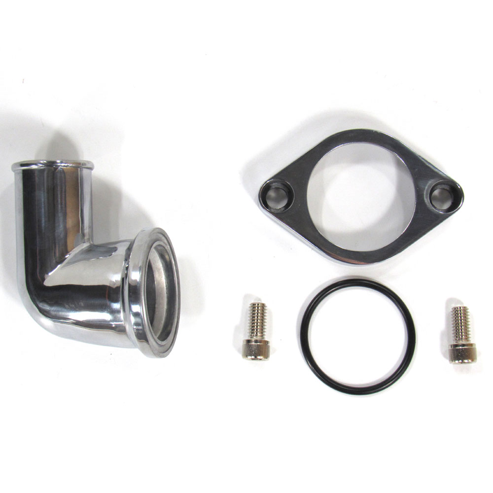 Bandit Accessories Thermostat Housing 6009; O Ring Style 90 deg. O Ring Swivel Polished Aluminum for Chevy 262 to 400, 396 to 454 
