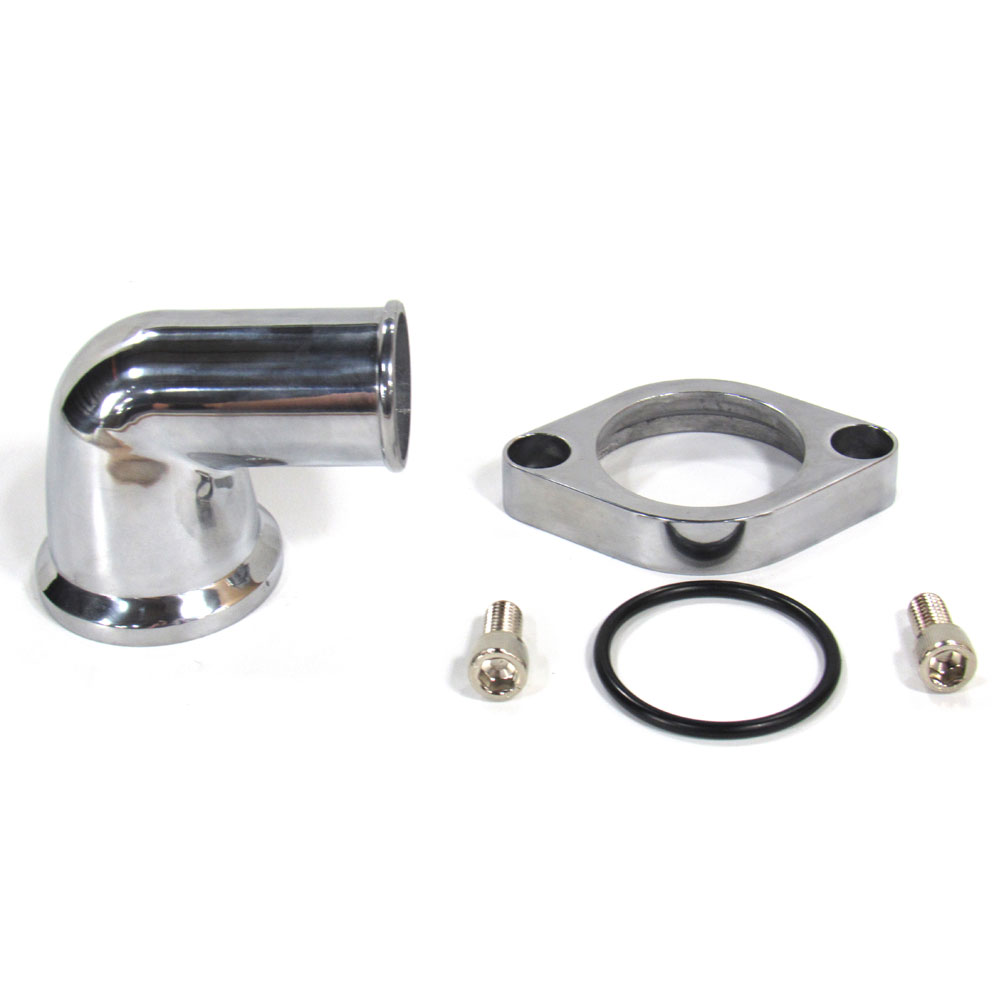Bandit Accessories Thermostat Housing 6009; O Ring Style 90 deg. O Ring Swivel Polished Aluminum for Chevy 262 to 400, 396 to 454 