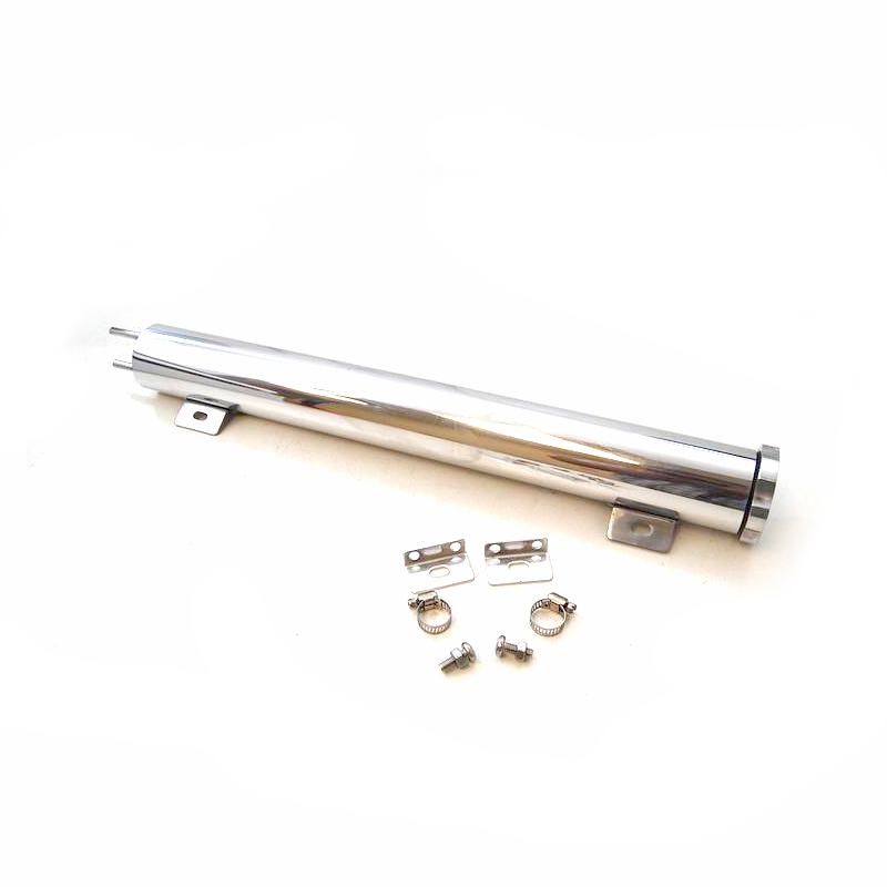 Bandit Accessories Engine Coolant Reservoir 6075; Vertical Reservoir 2 Pint Polished Aluminum 19.000 in. 2.000 in. 