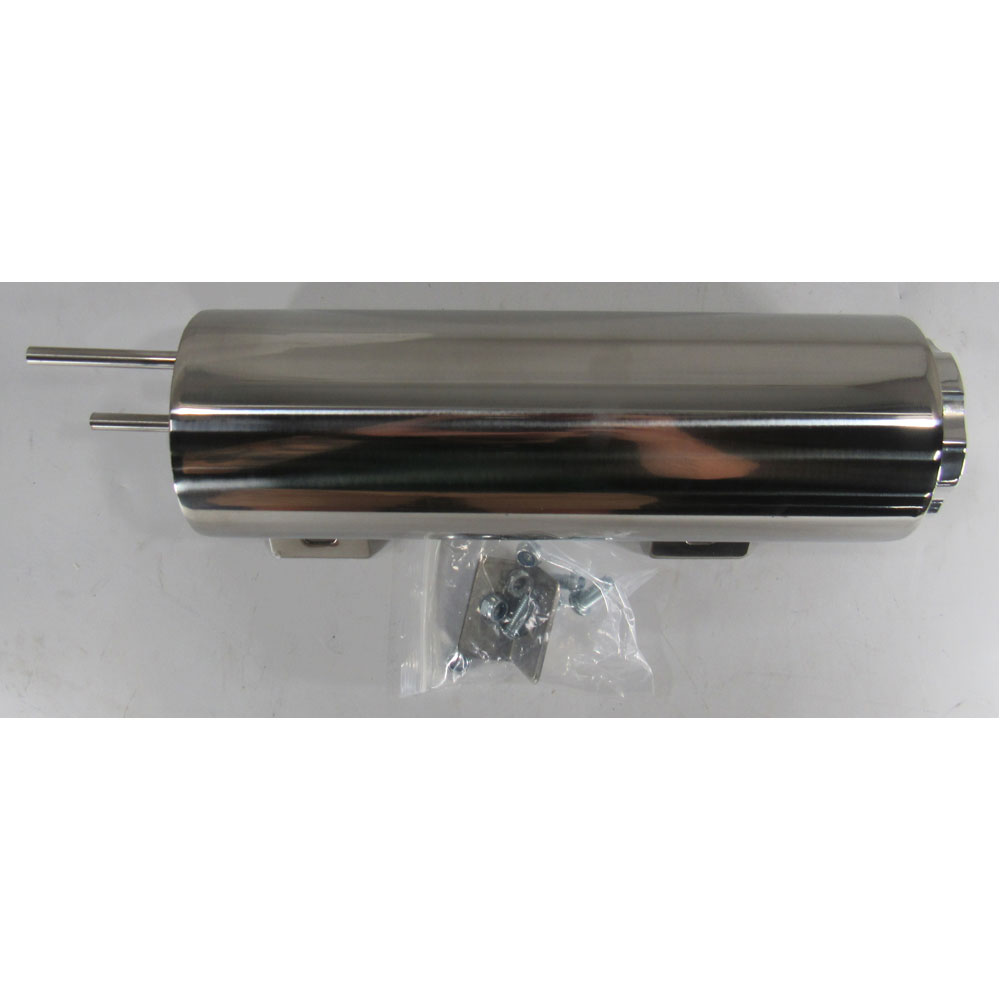 Bandit Accessories Engine Coolant Reservoir 6577X; Vertical Reservoir 2.13 Pint Polished Stainless Steel 9.000 in. 3.000 in. 