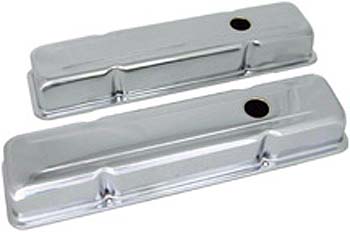 Bandit Accessories Valve Covers 9216; Plain Chrome Steel for 1958 to 1986 Chevy 262 to 400 