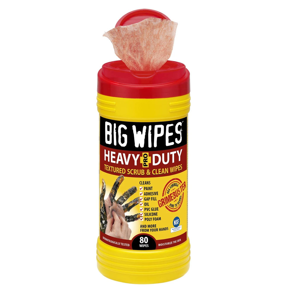 Big Wipes Hand Cleaner 60020046; Pro+ Heavy Duty Wipes 80 Count (8 x 11.5 in.) 