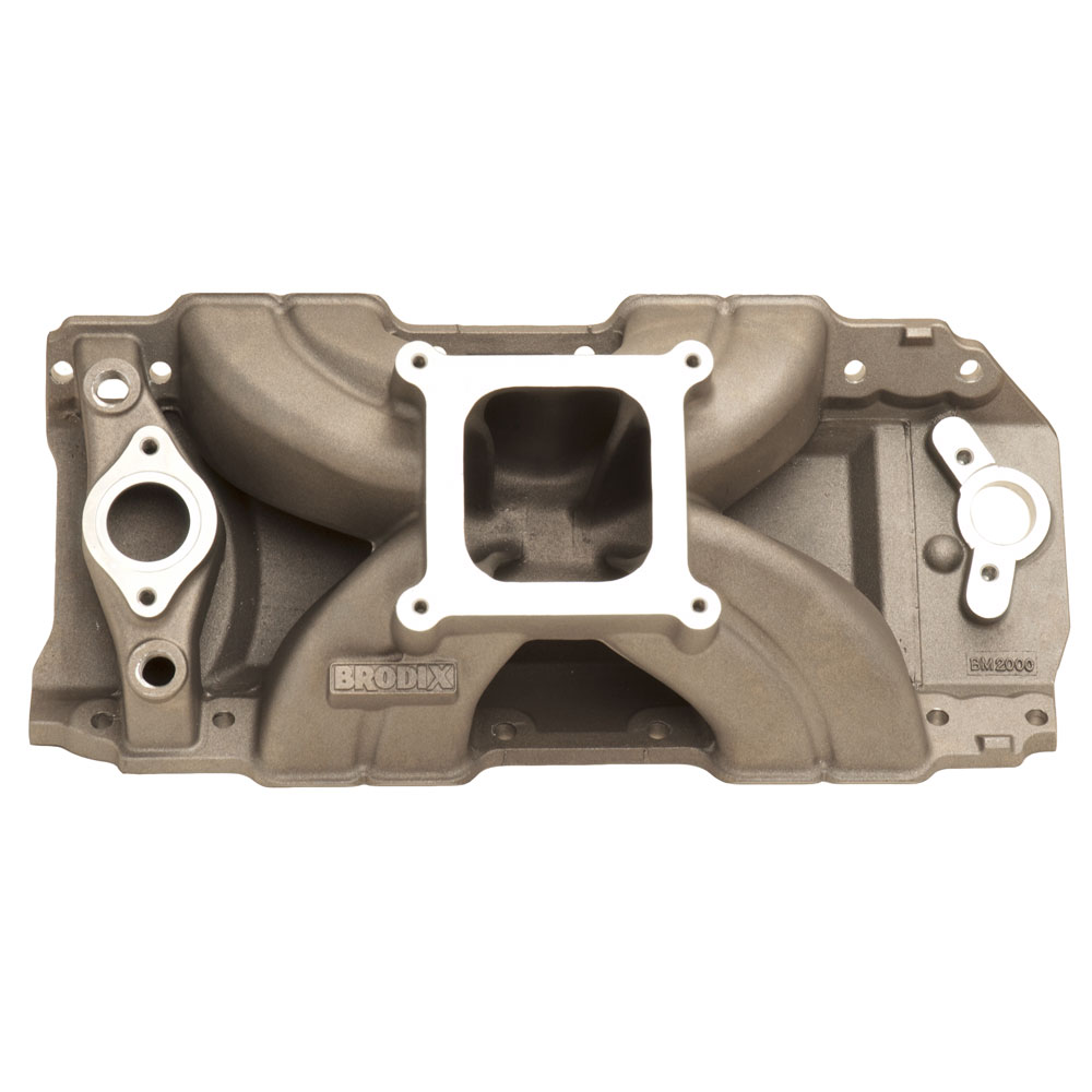 Photo for Brodix Intake Manifold BM2000; Single Plane Rectangular Single Plane 3500 to 7500 Satin Aluminum for Chevy 396 to 454