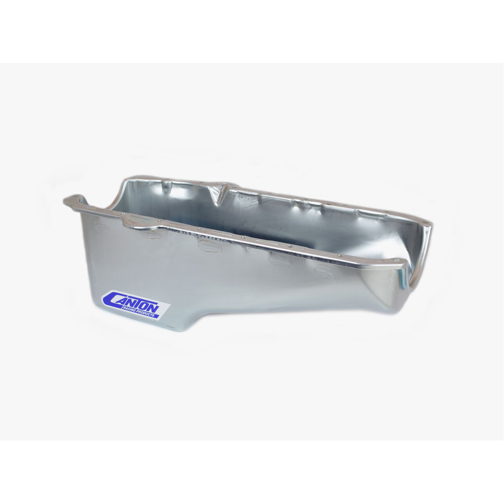 Canton Oil Pan 11-200; Circle Track Wet Sump 4 Quart Clear Zinc Plated for Pre 1980 Chevy 262 to 400 
