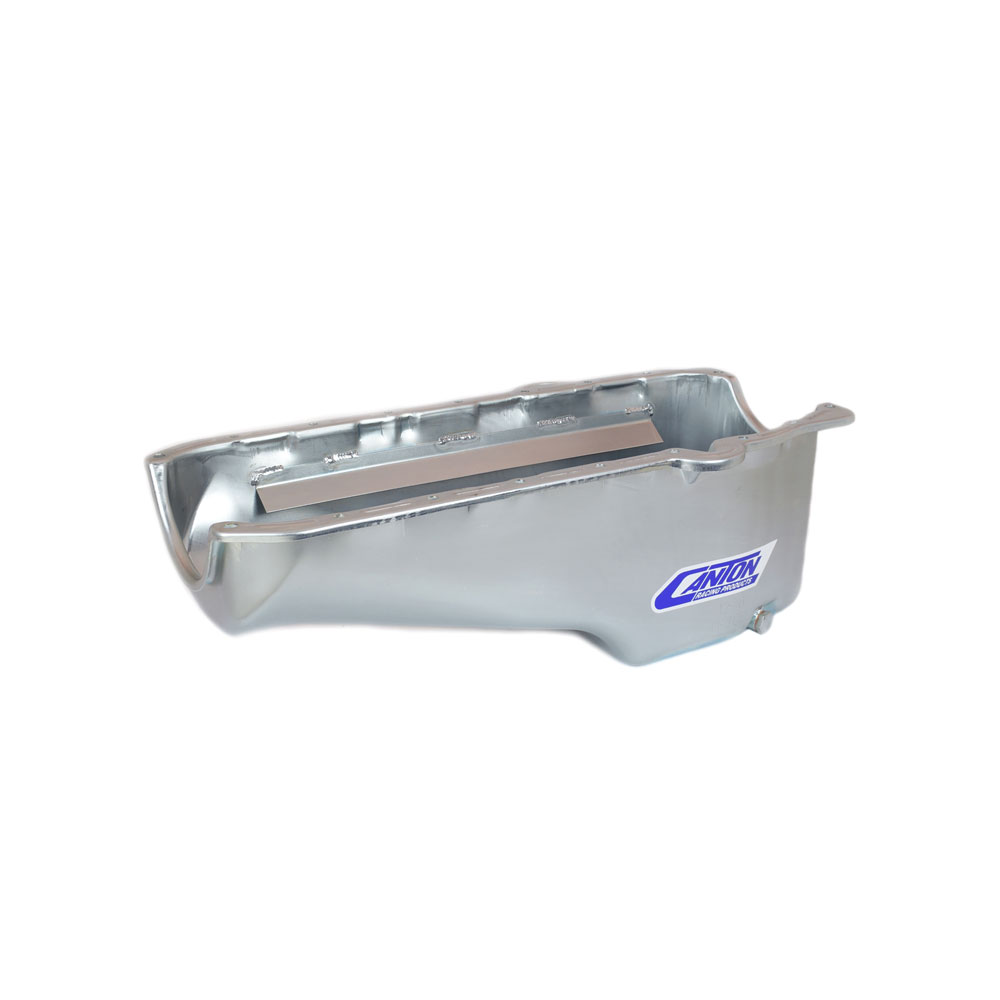 Canton Oil Pan 11-200; Circle Track Wet Sump 4 Quart Clear Zinc Plated for Pre 1980 Chevy 262 to 400 