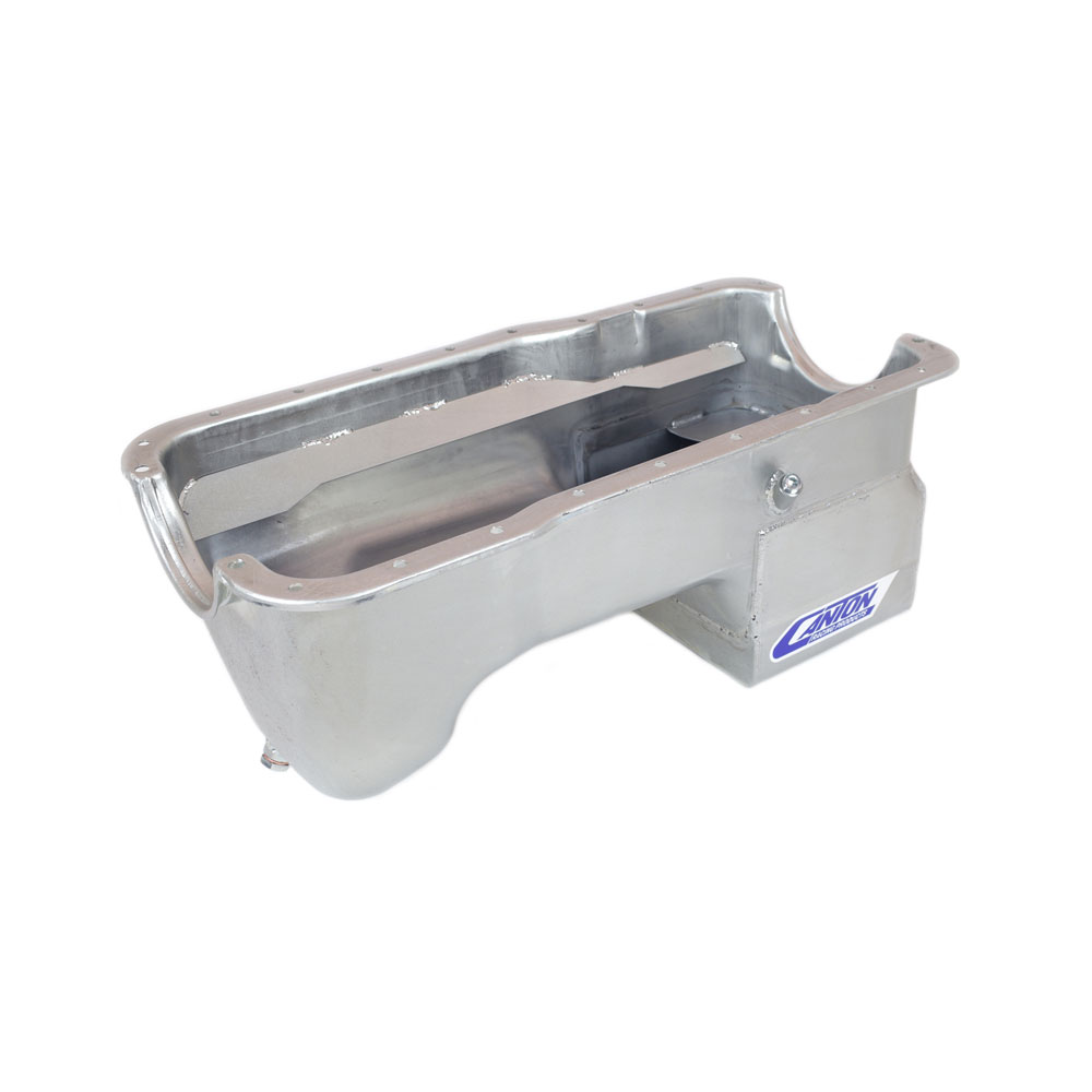Canton Oil Pan 15-670; Street, Strip Wet Sump 6 Quart Clear Zinc Plated for 1978 to 1993 Ford Mustang 351W 
