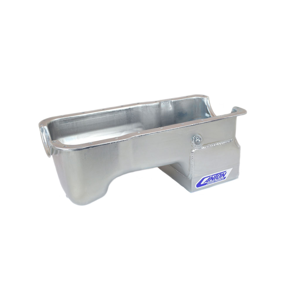 Canton Oil Pan 15-670S; Street, Strip Wet Sump 6 Quart Clear Zinc Plated for 1969 to 1997 Ford 351W 