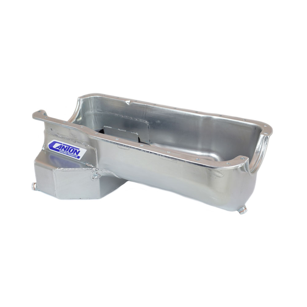 Canton Oil Pan 15-690; Street, Strip Wet Sump 6 Quart Silver Plating for 1978 to 1993 Ford Mustang 351W 