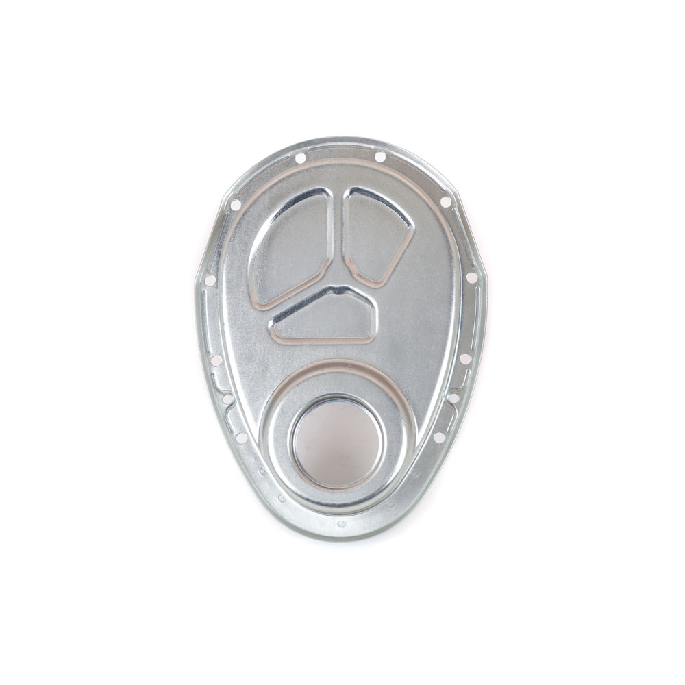 Canton Timing Cover 21-900; Clear Zinc Plated Steel for 1958 to 1986 Chevy 262 to 400 
